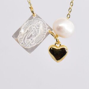 Collar Escapulario Virgen y Corazón